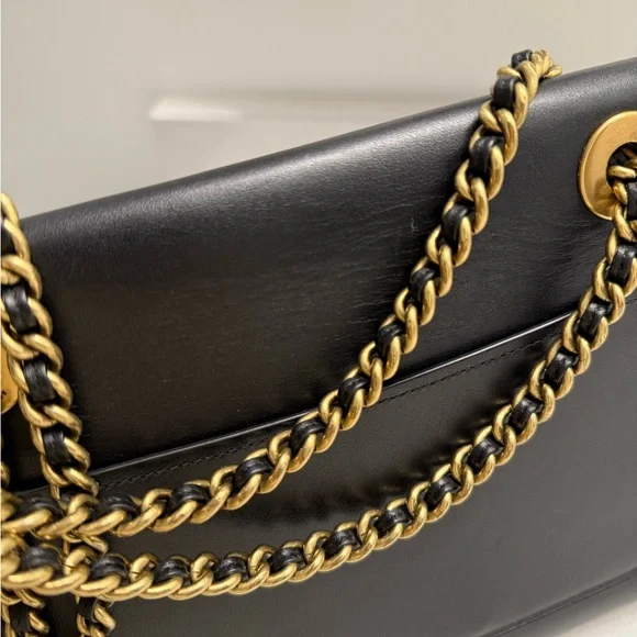 Coach Parker Chain Black Leather Shoulder Bag - Picture 7 of 11